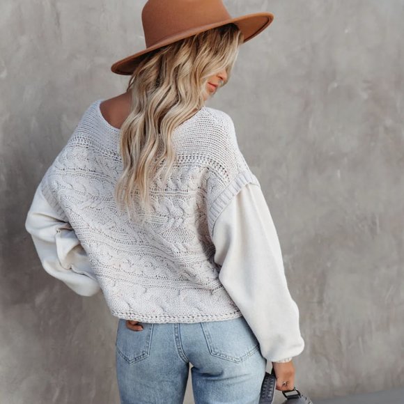 VICI Womens NWOT Chandy Cotton Blend Cable Knit Sweater MEDIUM Relaxed F… - Picture 4 of 13